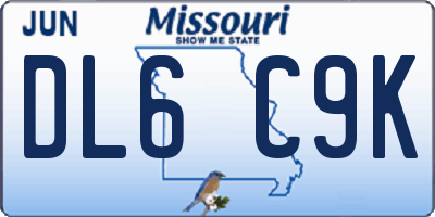 MO license plate DL6C9K