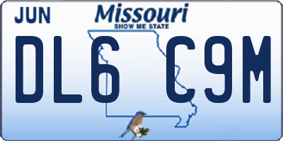 MO license plate DL6C9M