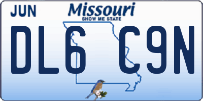 MO license plate DL6C9N