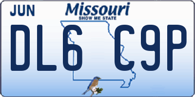 MO license plate DL6C9P