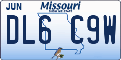 MO license plate DL6C9W