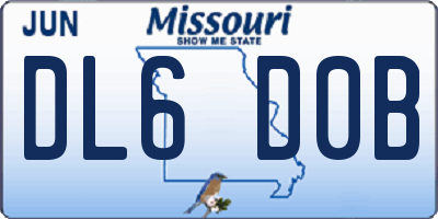 MO license plate DL6D0B