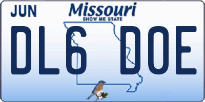 MO license plate DL6D0E