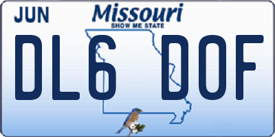 MO license plate DL6D0F