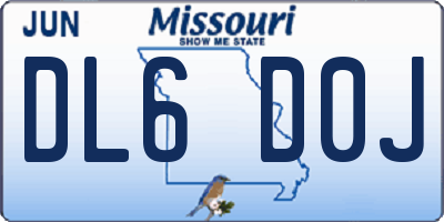 MO license plate DL6D0J