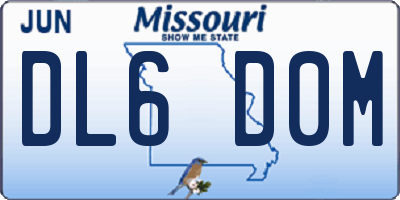 MO license plate DL6D0M