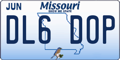 MO license plate DL6D0P