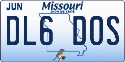 MO license plate DL6D0S