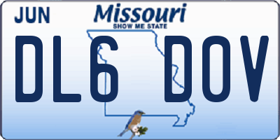 MO license plate DL6D0V