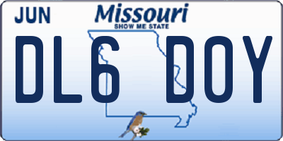 MO license plate DL6D0Y
