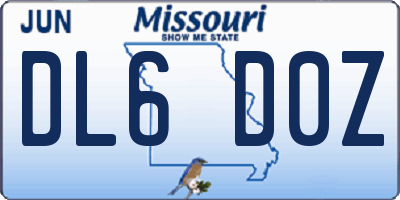 MO license plate DL6D0Z