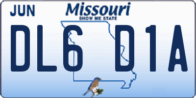 MO license plate DL6D1A