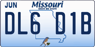 MO license plate DL6D1B
