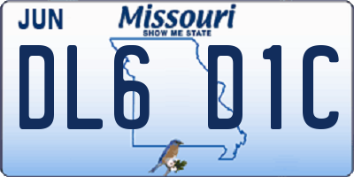 MO license plate DL6D1C