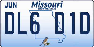 MO license plate DL6D1D
