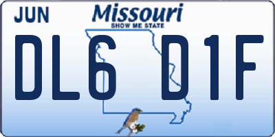 MO license plate DL6D1F