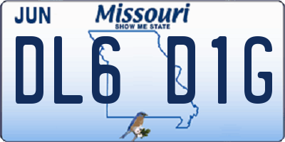 MO license plate DL6D1G
