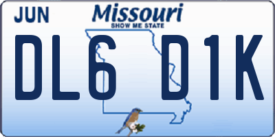 MO license plate DL6D1K