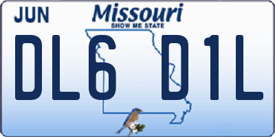 MO license plate DL6D1L