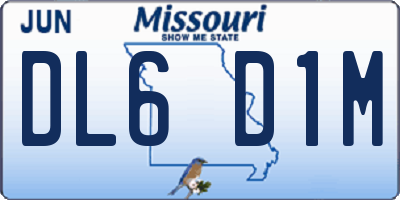 MO license plate DL6D1M