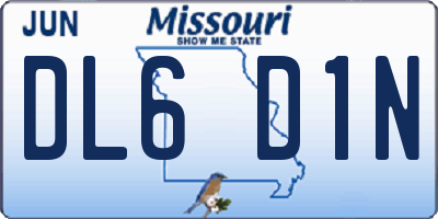 MO license plate DL6D1N