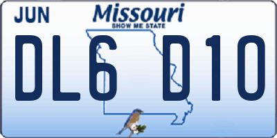 MO license plate DL6D1O