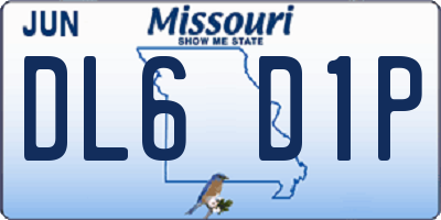 MO license plate DL6D1P