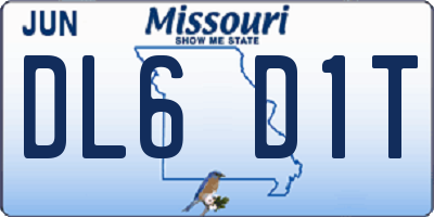 MO license plate DL6D1T