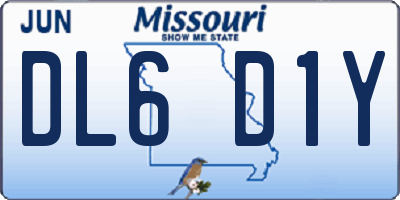 MO license plate DL6D1Y