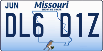 MO license plate DL6D1Z