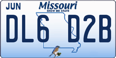 MO license plate DL6D2B