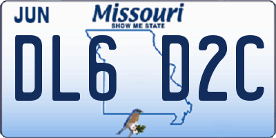 MO license plate DL6D2C