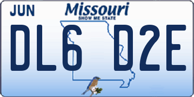 MO license plate DL6D2E
