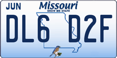 MO license plate DL6D2F