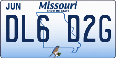MO license plate DL6D2G