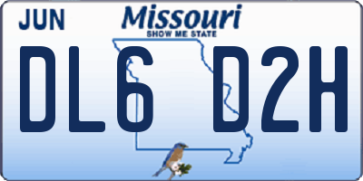 MO license plate DL6D2H