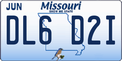 MO license plate DL6D2I