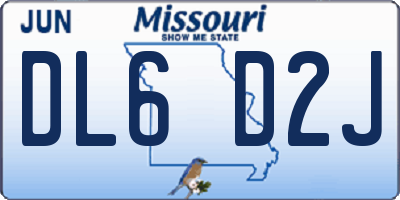 MO license plate DL6D2J