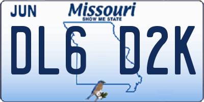 MO license plate DL6D2K