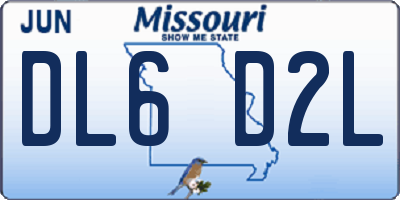 MO license plate DL6D2L