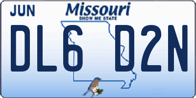 MO license plate DL6D2N