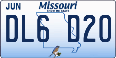 MO license plate DL6D2O
