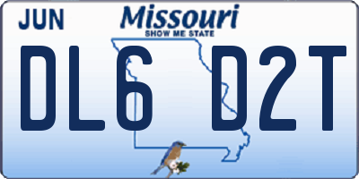 MO license plate DL6D2T