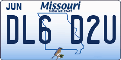 MO license plate DL6D2U