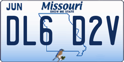 MO license plate DL6D2V
