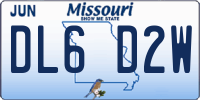MO license plate DL6D2W