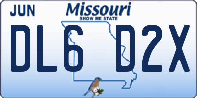 MO license plate DL6D2X