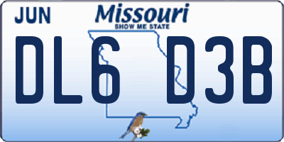 MO license plate DL6D3B