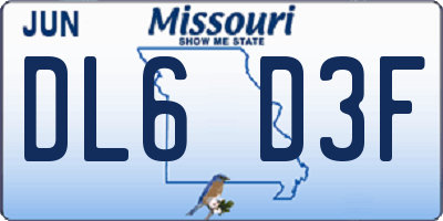 MO license plate DL6D3F
