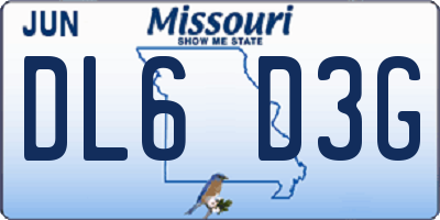 MO license plate DL6D3G